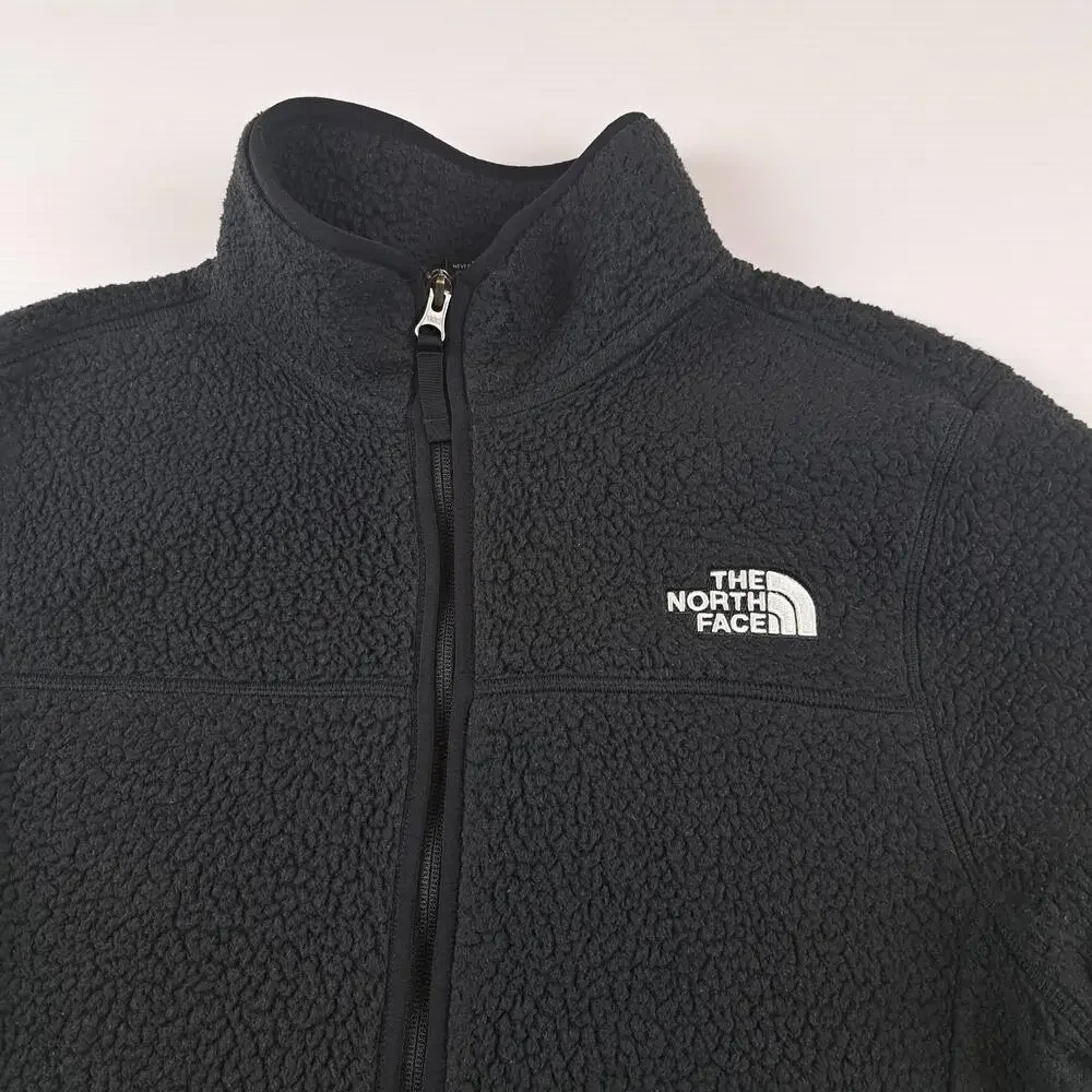 The North Face Jacket Mens Medium Black Sherpa Fleece Full Zip Outdoor Hiking
